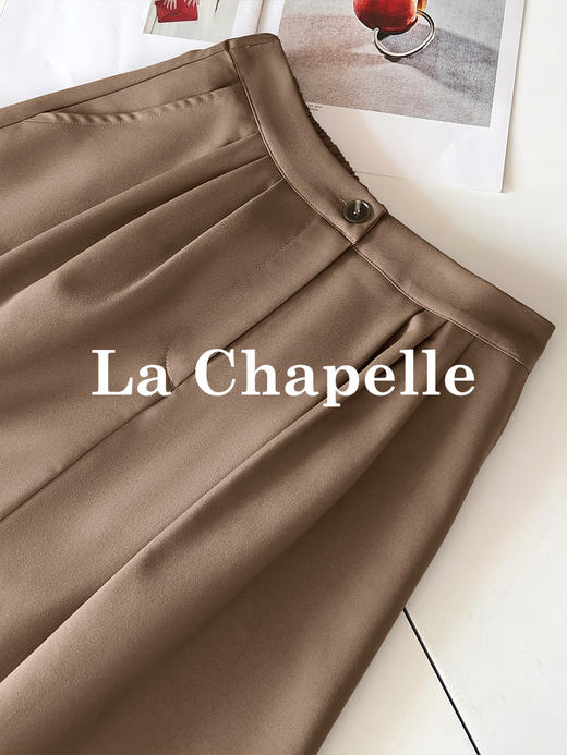 专柜实拍【超模伞裙】拉夏贝尔/La Chapelle立体捏褶高腰显瘦A字长款半身裙~垂感不易皱 商品图7