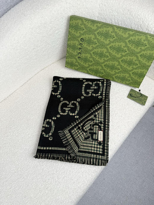 秋冬特惠💰280 古驰围巾【秋冬新款，GG时髦复古双面羊毛围巾！！】 商品图2