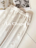 专柜实拍【小众设计感】拉夏贝尔/La Chapelle高腰松紧时髦撞色休闲裤小个子显瘦直筒裤 商品缩略图8