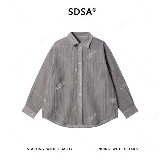61059SDSA男士秋冬新款痞帅男装极简风竖纹设计长袖衬衫百搭时尚衬衣 商品图1