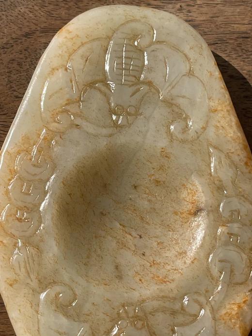 和田金沁白玉雕蝙蝠纹颜料硯，顺丰包邮 商品图7