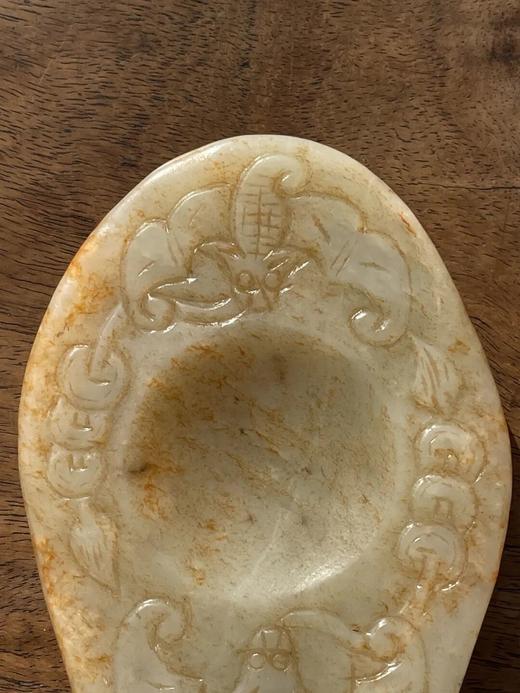 和田金沁白玉雕蝙蝠纹颜料硯，顺丰包邮 商品图1
