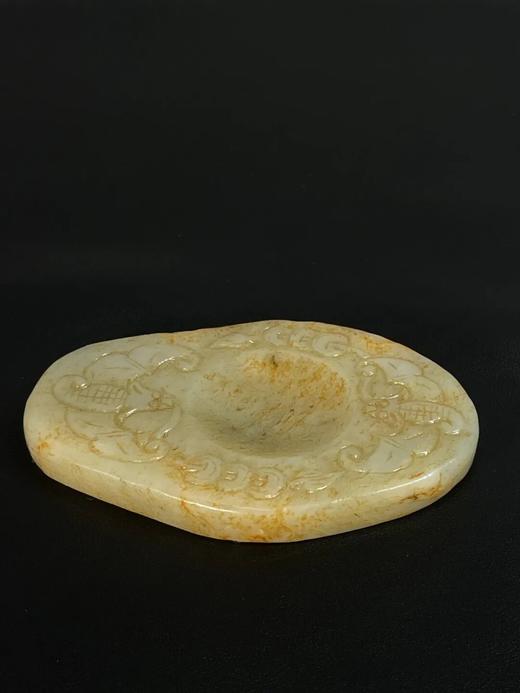 和田金沁白玉雕蝙蝠纹颜料硯，顺丰包邮 商品图14