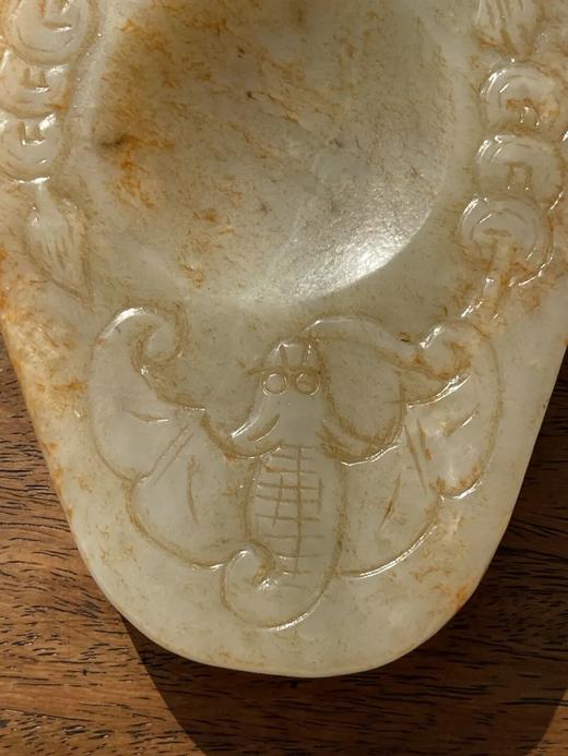 和田金沁白玉雕蝙蝠纹颜料硯，顺丰包邮 商品图13