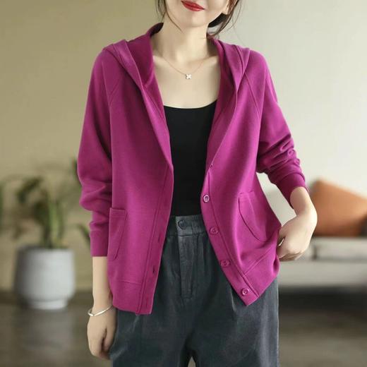 百媚生 连帽米尼棉外套女纯色长袖上衣B112 商品图2