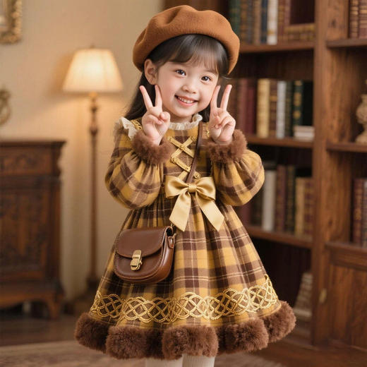 【优质亲肤面料❗️精致时尚可爱】女童2025秋冬新款洛丽塔连衣裙宝宝洋气时髦生日礼服小女孩公主裙。jc 商品图3