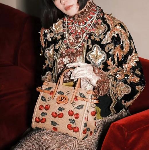 提花拉菲草皮革手提斜挎包zo023 商品图1