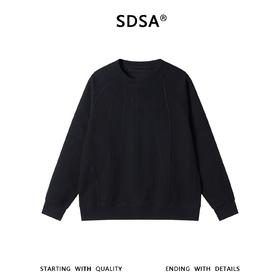 SDSA男士秋冬新款痞帅男装时尚简约纯色肌理感圆领卫衣百搭宽松