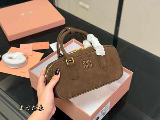 F011208新款可手拎可斜挎鹿皮绒女士保龄球包包 商品图9