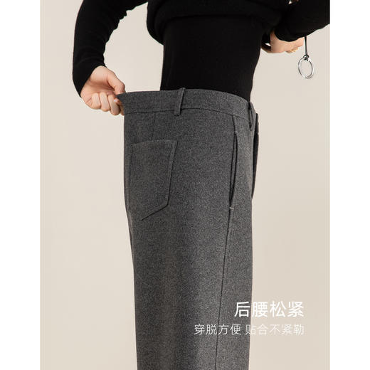 丁摩阔腿裤女2025冬季新款小个子通勤显瘦休闲裤垂感宽松裤ALW85675 商品图3