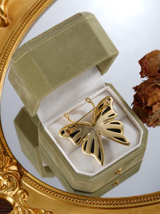 子佩集【蝶舞芳华】珍珠惜王妃胸针【XXXZ246】8mm珠螺钿蝴蝶镀金2601 商品图3