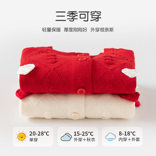 小爱心绣花针织女童开衫毛衣纯棉A类婴儿毛衣秋冬女宝宝上衣外套 商品图2