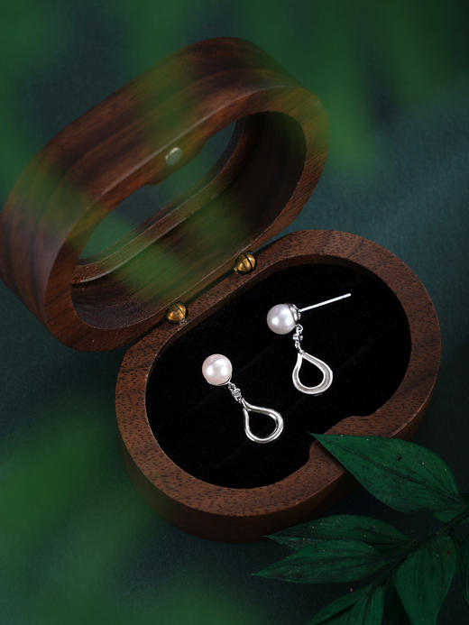 子佩集【白色芭蕾】银S925珍珠惜王妃耳钉【XXED017】6mm珠水滴2601 商品图4