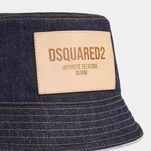 DSQUARED2 男士字母徽标贴片棉质渔夫帽 黑色 HAM0094 10108435 3096 商品图4