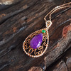 AU750玫瑰金镶钻镶天然细腻水滴型紫罗兰舒俱来吊坠项链32.6*16.7*8.2MM（皆取最大值）链长：45CM（长度可调节）120126XY05 商品缩略图5