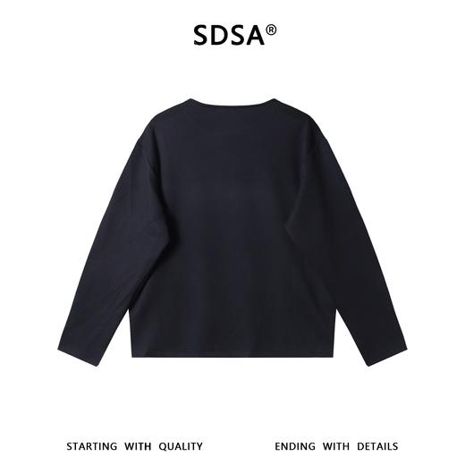 SDSA男士秋冬新款痞帅男装韩版简约条纹结构设计圆领长袖T恤百搭 商品图4