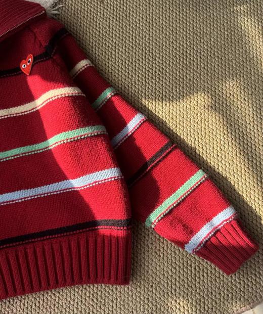 F011263日系秋冬氛围感半拉链宽松针织毛衣 商品图13