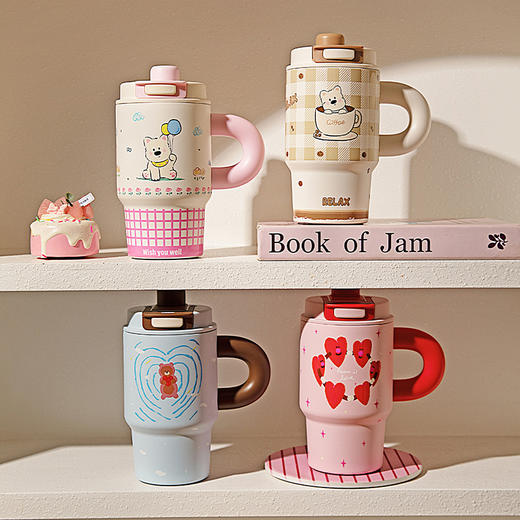 摩登主妇冰霸保温杯女高颜值2026新款水杯大容量吸管杯不锈钢杯子 商品图2