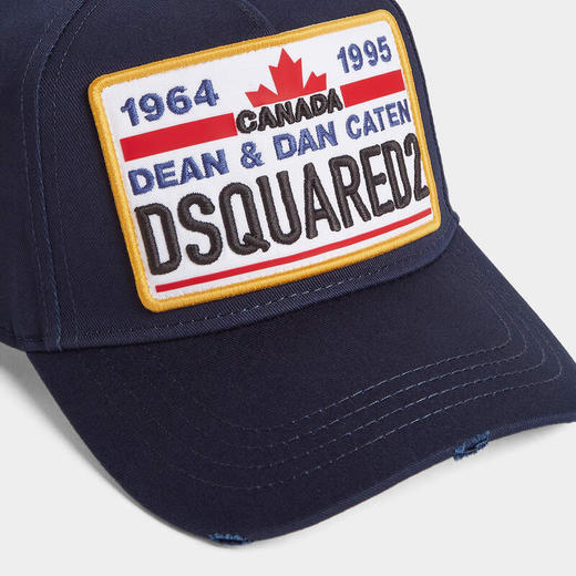 DSQUARED2 男士刺绣徽标贴片休闲棒球帽 深蓝色 BCM0922 05C00001 3073 商品图4