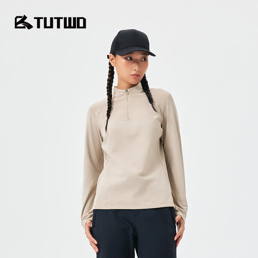 Tutwo|女式半拉链长袖T恤 TTAJN921744 商品图3