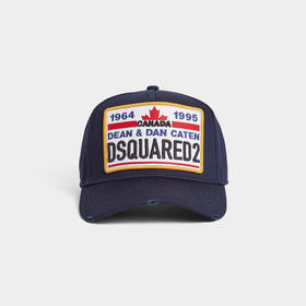 DSQUARED2 男士刺绣徽标贴片休闲棒球帽 深蓝色 BCM0922 05C00001 3073