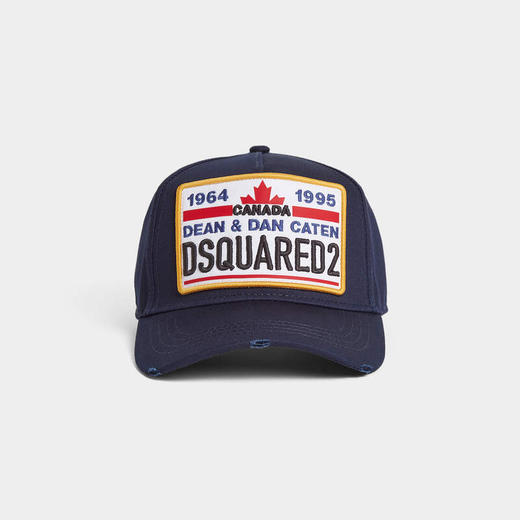 DSQUARED2 男士刺绣徽标贴片休闲棒球帽 深蓝色 BCM0922 05C00001 3073 商品图0