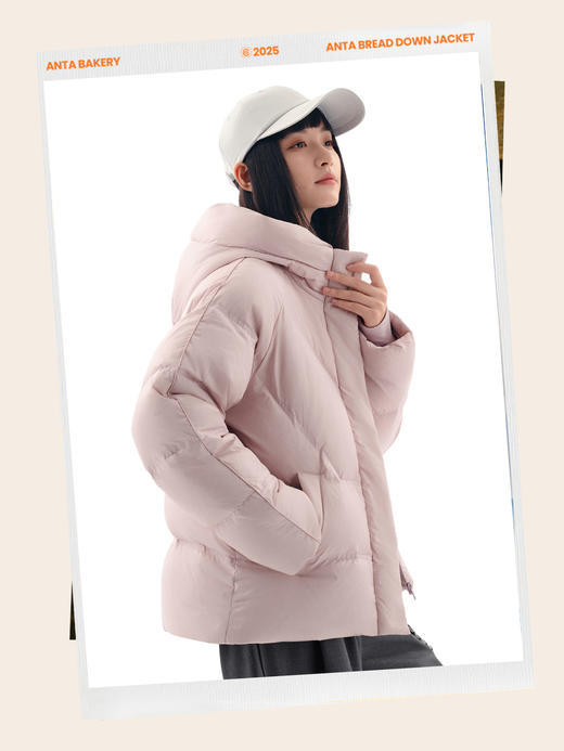 安踏多彩羽绒服丨防泼水女连帽保暖棉服冬季新款面包服162618906 商品图1