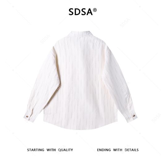SDSA男士秋冬新款痞帅男装潮牌设计感竖纹翻领长袖衬衫百搭简约 商品图4