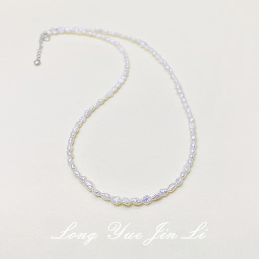 S925珍珠克絮项链（淡水无核）
；3-4mm 商品图0