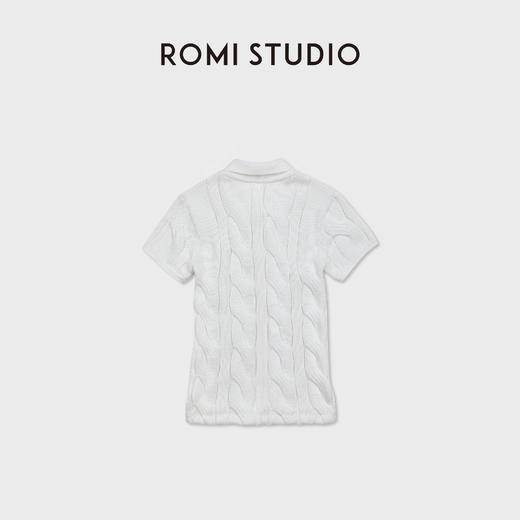 ROMI STUDIO“简约老钱”高智感麻花纹理polo领针织短袖 RWDSSU1653 商品图5