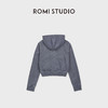 ROMI STUDIO“休闲简约”100精梳棉做旧磨白帽衫卫衣外套RWCWS67304 商品缩略图1