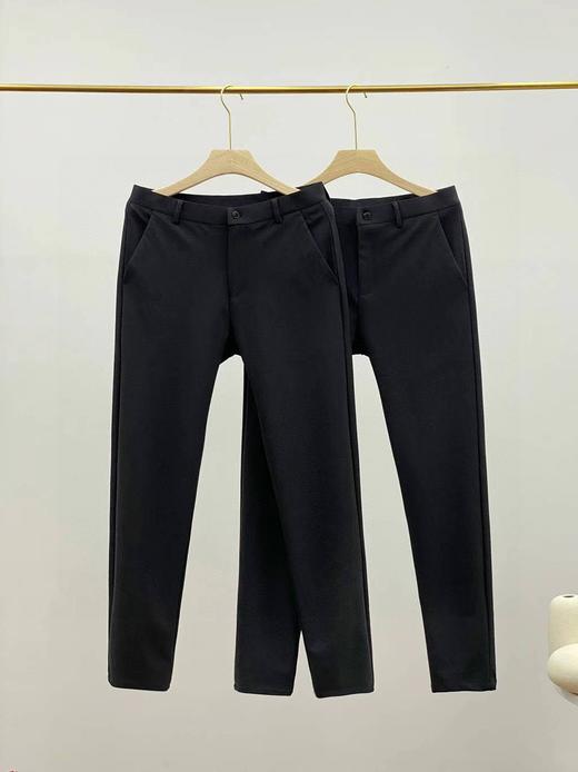 春秋季新品 直筒弹力免烫修身男士厚款牛奶丝休闲西裤 商品图0