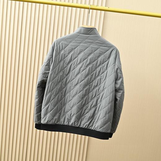 蒙口2026春秋新款桑蚕丝轻薄立领男士菱形格棉服外套 商品图5