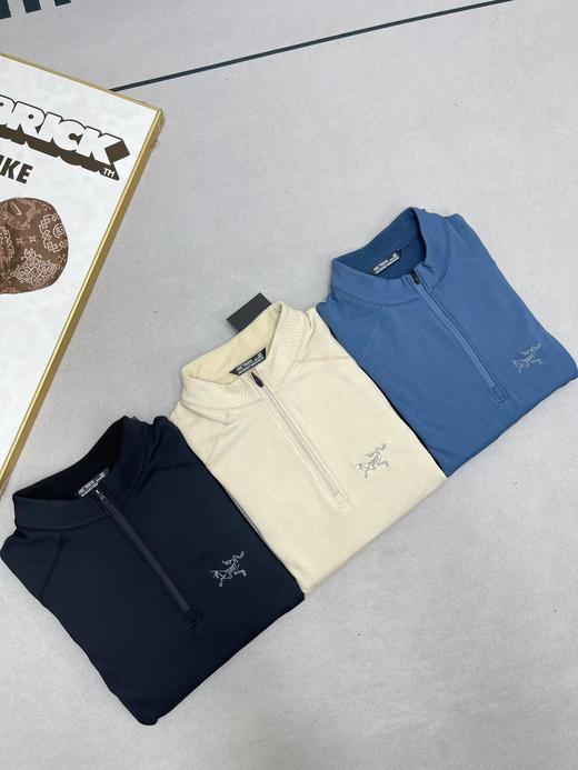 F011252一体绒刺绣立领卫衣长袖上衣半拉链卫衣 商品图4