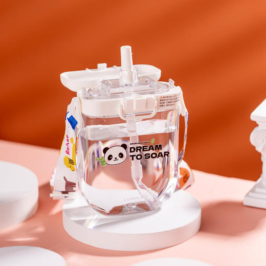 ABF891WHTSDW 乐扣乐扣Lock&Lock 【双饮口】大容量成人吸管杯外出便携背带榛果塑料水杯男女夏 商品图1