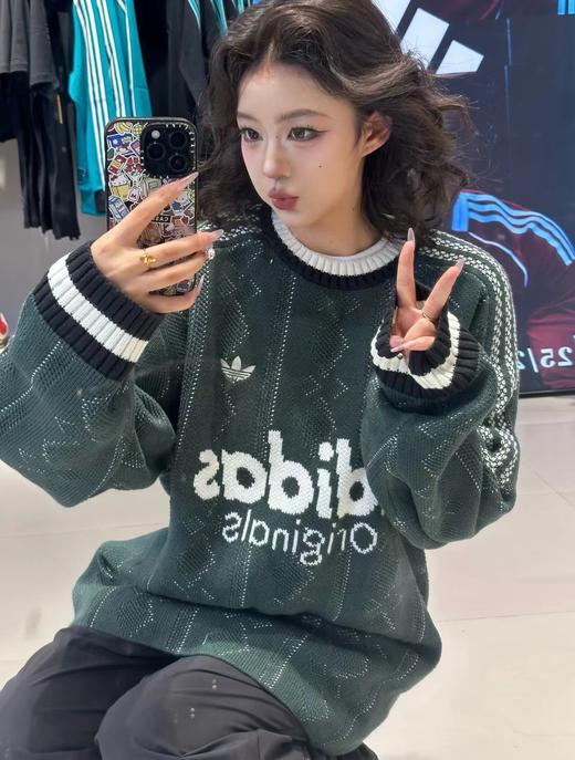 F011269撞色三叶草宽松剪裁针织套头毛衣男女同款 商品图2