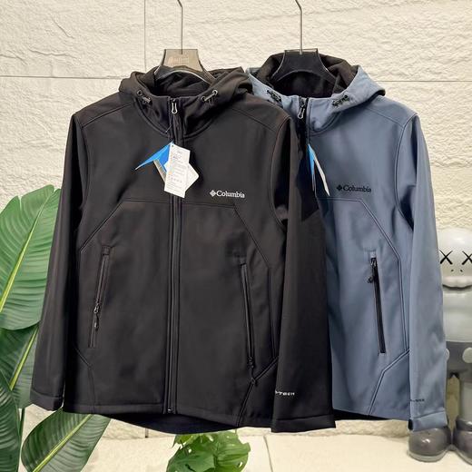 F011221软壳加绒冲锋衣情侣款防水防风休闲连帽内里加绒加厚外套 商品图1