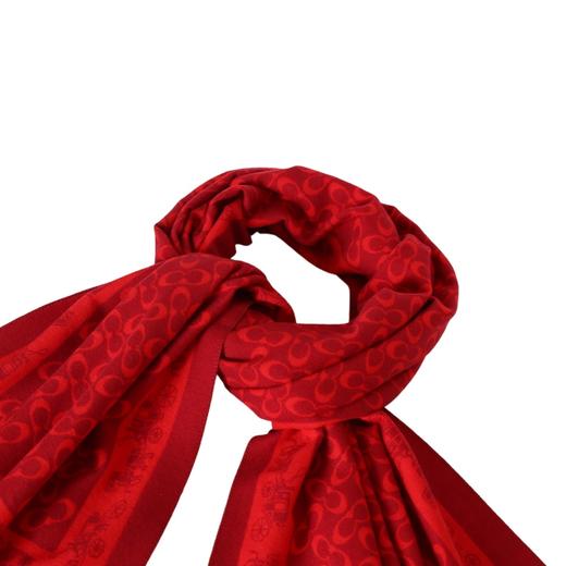 正红老花围巾，甄选柔软亲肤的羊毛混纺面料，轻盈锁温不厚重 商品图5