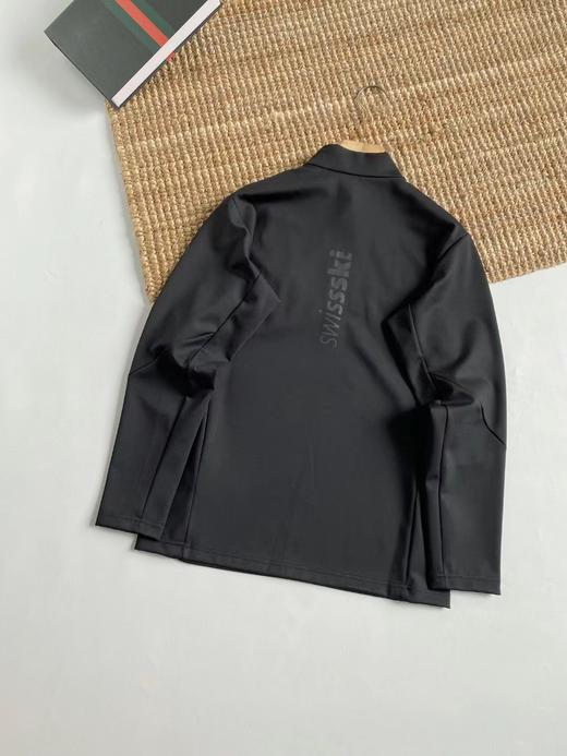 F011222运动休闲男女情侣款半拉链薄绒保暖内搭长袖针织衫卫衣 商品图1