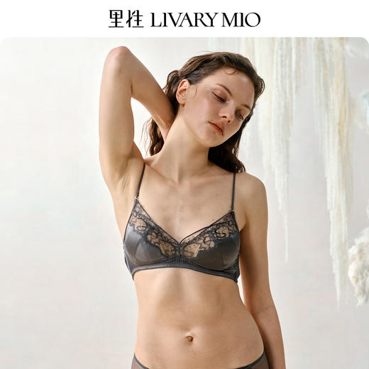 里性 LIVARY MIO 浮梦 法式真丝蕾丝文胸可替换细肩带无钢圈内衣女 商品图2