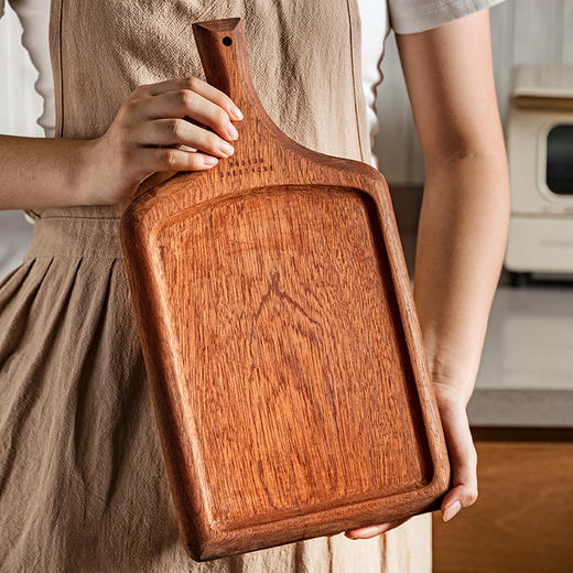 摩登主妇牛排餐盘刀叉三件套牛排盘子西餐盘家用餐具乌檀木质托盘 商品图4