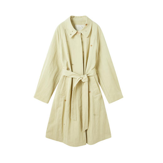 谜底廓形风衣长袖2026年春季新品质感钉珠简约长外套女261ME0217 商品图4