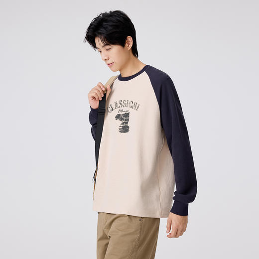 gxgjeans 男装【肌理感】男士长袖T恤25秋款柔软亲肤透气日常百搭青少年上衣K&C 商品图3