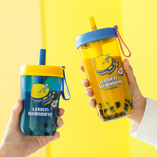 ABF792BLUBR 乐扣乐扣Lock&Lock 【上学专用】大容量便携提手水杯多功能吸管杯塑料奶茶杯子 商品图3
