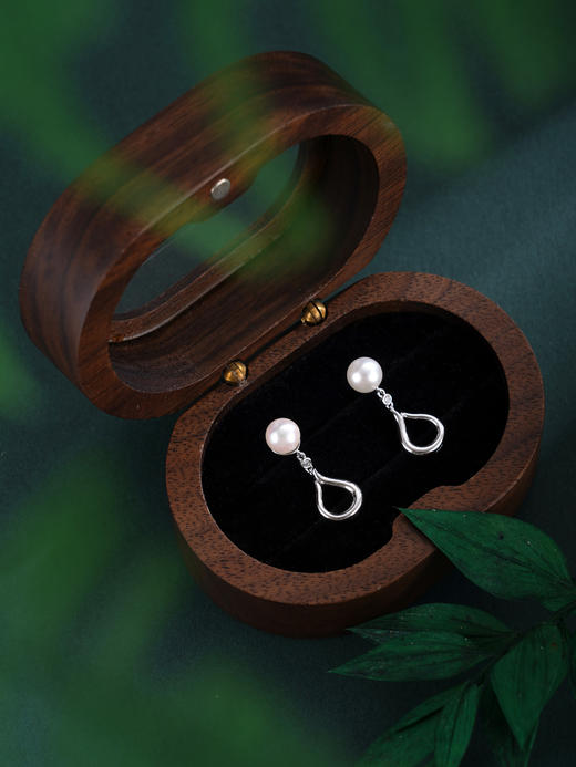 子佩集【白色芭蕾】银S925珍珠惜王妃耳钉【XXED017】6mm珠水滴2601 商品图2