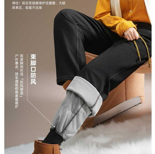 「牛仔羽绒裤！轻松过冬」五只白鹅牛仔羽绒裤外穿显瘦阔腿裤女直筒秋冬新款高腰白鸭绒下装 商品图0