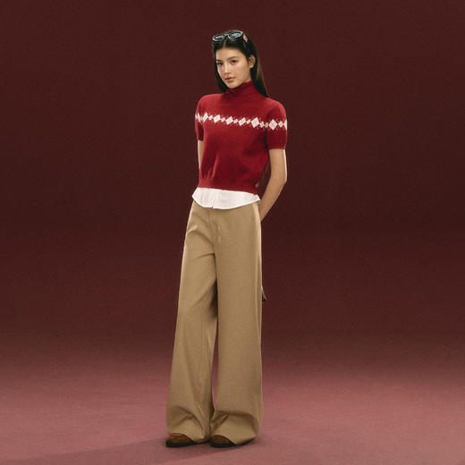 Ariseism 美式复古高级感阔腿休闲裤女冬季新款长裤子 商品图3