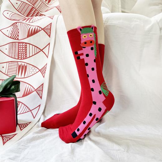 壁虎瑜伽【2601WZ495】一马当先喜庆大红袜【5天发货】 商品图2