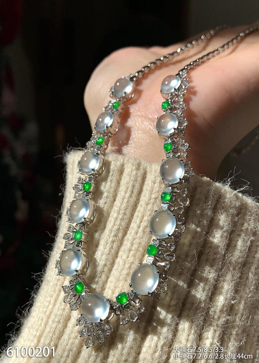 玻璃种蛋面套链【6100201】具体价格微信咨询 商品图1