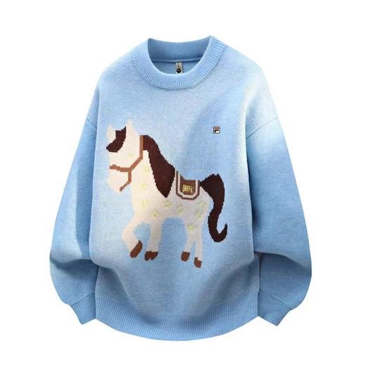 F011234马到成功一马当先2026生肖马品质秋冬圆领提花潮流毛衣 商品图2